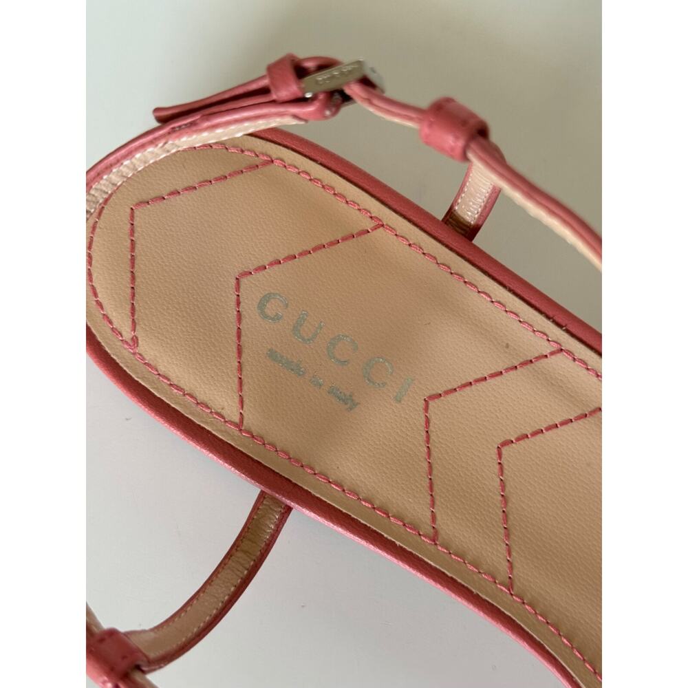 Gucci Women's GG Pink Ballet Flat Leather Sandals 9.5 US (39.5 Eu) IT 754136 NIB - Picture 6 of 13